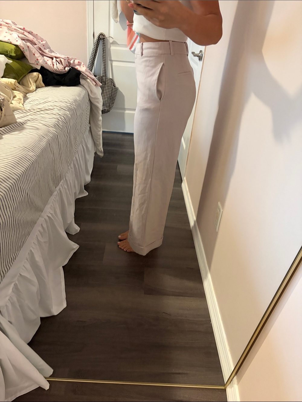 Babaton Straight-Leg Pants in Light Beige